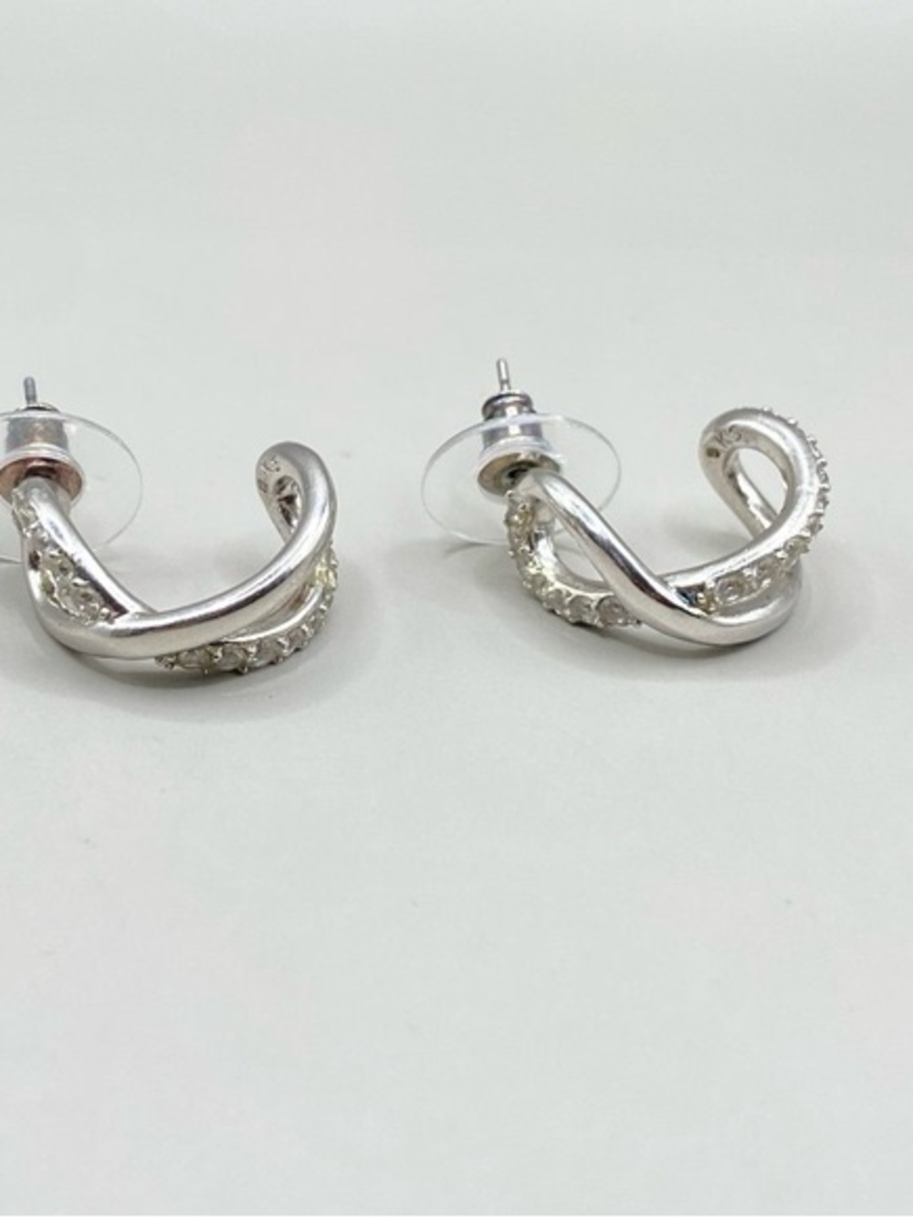 Kendra Scott Silver Annie Infinity Huggie Pave Hoop Earrings
